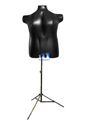 Inflatable Female Torso, Plus Size 2X with MS12 Stand, Black